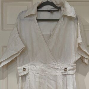 Banana Republic White Linen Maxi Dress